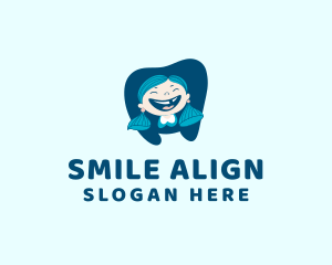 Tooth Smiling Girl logo design