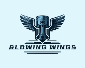 Piston Wing Engine logo design