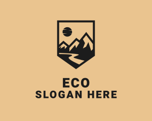 Mountain Climbing - Mountain Summit Landscape logo design