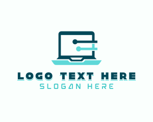 Troubleshoot - Cyber Laptop Technician logo design