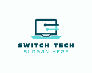 Cyber Laptop Technician Logo