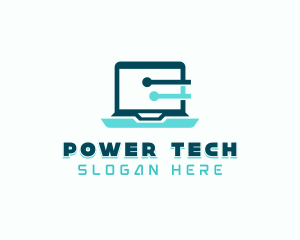 Elearning - Cyber Laptop Technician logo design