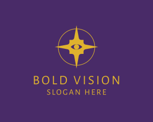 Boho Golden Star Eye logo design