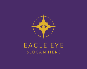 Boho Golden Star Eye logo design