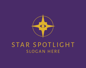 Boho Golden Star Eye logo design