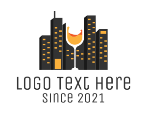 Alcohol - Cityscape Bar logo design