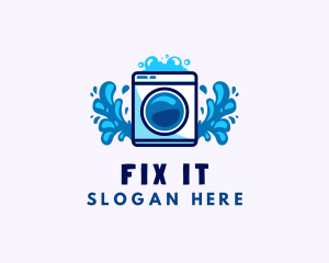 Laundry Washing Machine logo design