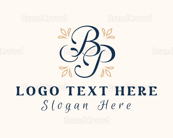 Cursive Letter BP Monogram Logo