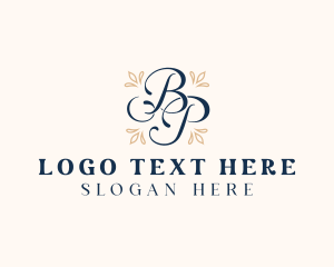 Feminine - Cursive Letter BP Monogram logo design