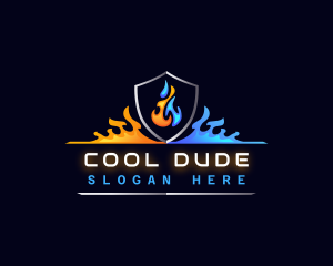 Heat Cool HVAC logo design