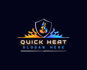 Heat Cool HVAC logo design