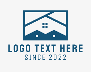Blue - House Roofing Realtor logo design