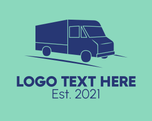 Blue - Logistic Courier Van logo design