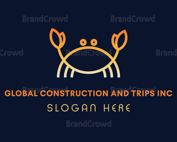 Gradient Crab Seafood Logo