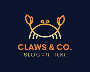 Gradient Crab Seafood logo design