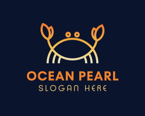 Gradient Crab Seafood logo design