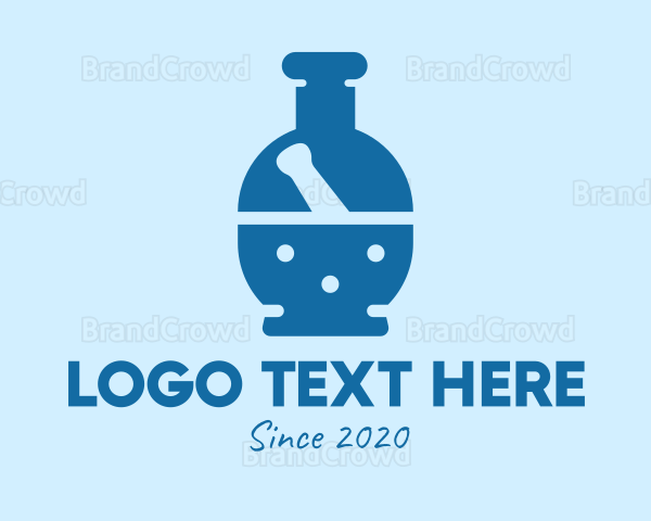 Blue Mortar & Pestle Gas Tank Logo