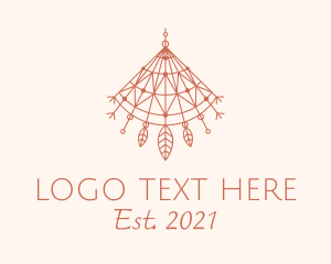 Feather - Boho Leaf Lamp Shade logo design