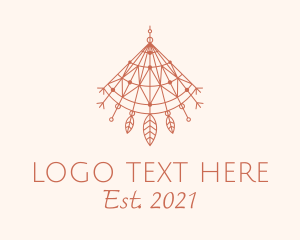 Macrame - Boho Leaf Lamp Shade logo design