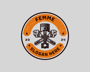 Piston Wrench Maintenance logo design