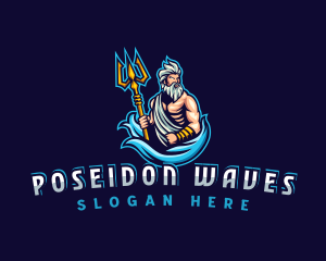 Poseidon Trident Gaming logo design