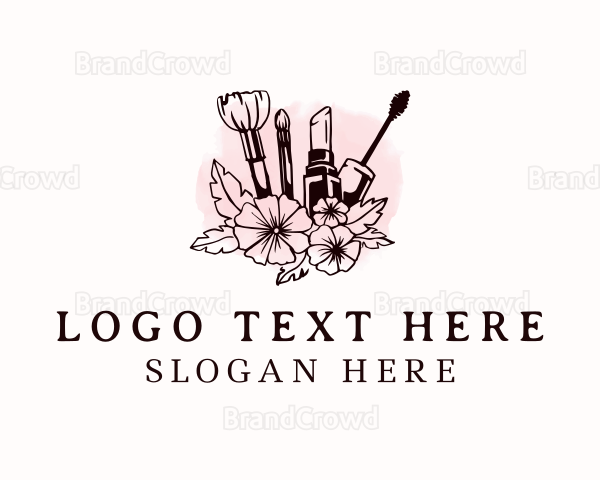 Floral Beauty Makeup Logo