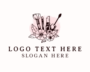 Lipstick - Floral Beauty Makeup logo design