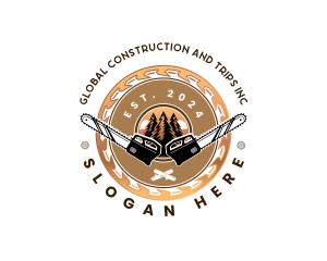 Chainsaw Woodwork Sawblade Logo