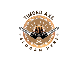 Chainsaw Woodwork Sawblade logo design