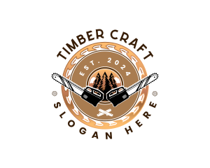 Chainsaw Woodwork Sawblade logo design