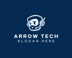 Tech Robot Headset logo design