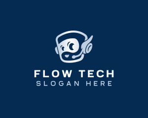 Tech Robot Headset logo design