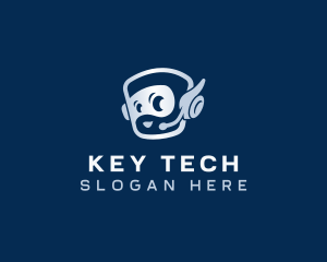 Tech Robot Headset logo design