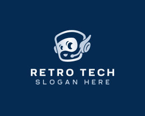 Tech Robot Headset logo design