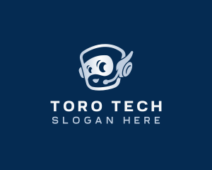 Tech Robot Headset logo design