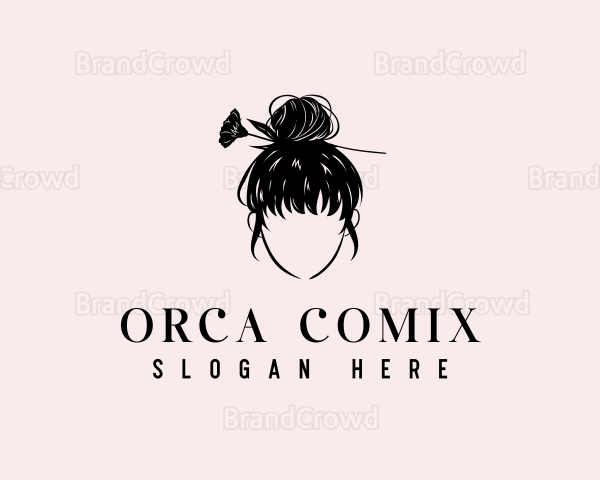 Floral Woman Hair Logo