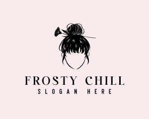 Floral Woman Hair Logo