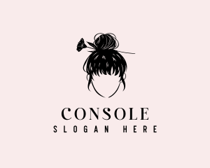 Female - Floral Woman Hair logo design