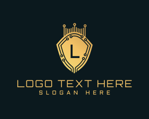 Insignia - Golden Shield Tech logo design