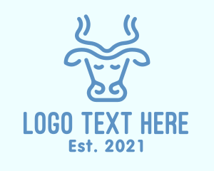 Bull - Blue Cow Milk logo design