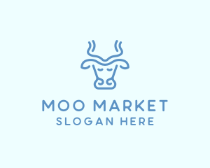 Blue Cow Milk logo design