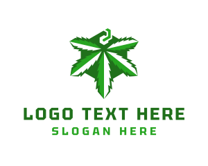 Hemp - Green Organic Cannabis logo design