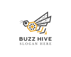 Hexagon Insect Bee  logo design