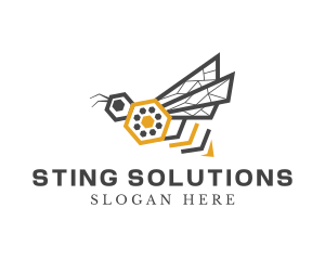 Hexagon Insect Bee  logo design