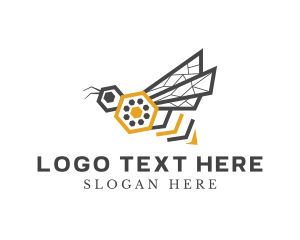 Wasp - Hexagon Insect Bee logo design