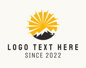 Peak - Sunset Outdoor Mountain Camp logo design