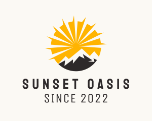 Sunset Outdoor Mountain Camp logo design