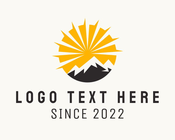 Environmental - Sunset Outdoor Mountain Camp logo design