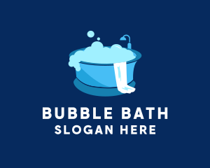 Blue Bathtub Cleaning  logo design