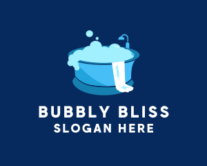 Blue Bathtub Cleaning  logo design